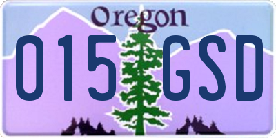 OR license plate 015GSD