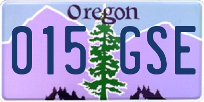 OR license plate 015GSE