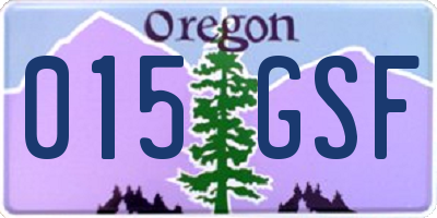OR license plate 015GSF