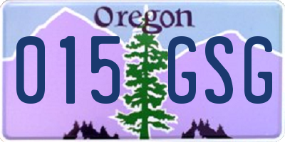 OR license plate 015GSG