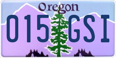 OR license plate 015GSI