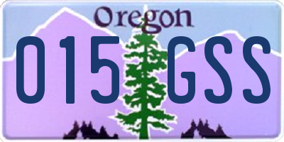 OR license plate 015GSS