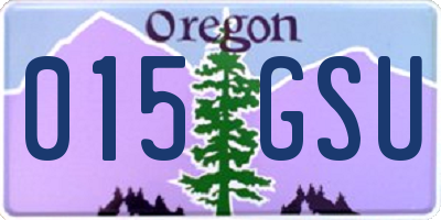 OR license plate 015GSU