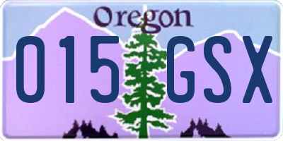 OR license plate 015GSX
