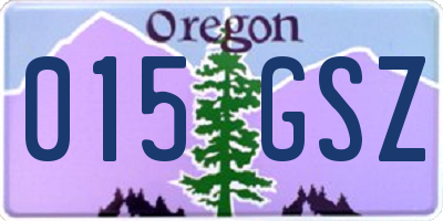 OR license plate 015GSZ