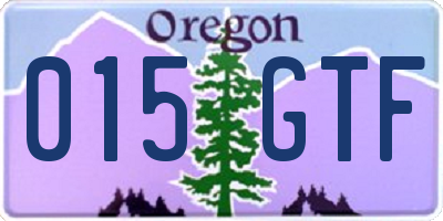 OR license plate 015GTF