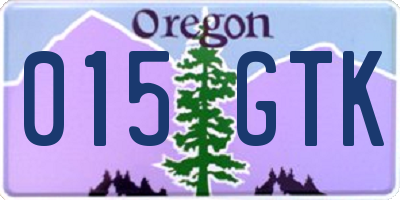OR license plate 015GTK
