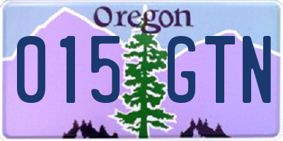 OR license plate 015GTN