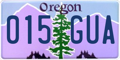 OR license plate 015GUA