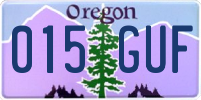 OR license plate 015GUF