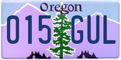 OR license plate 015GUL