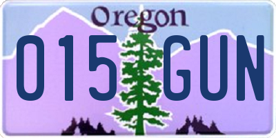 OR license plate 015GUN