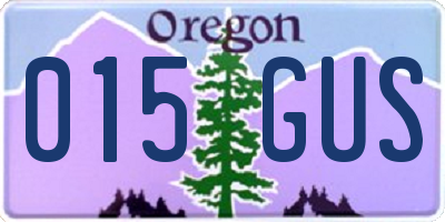 OR license plate 015GUS
