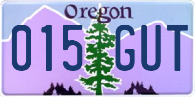OR license plate 015GUT