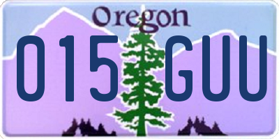 OR license plate 015GUU