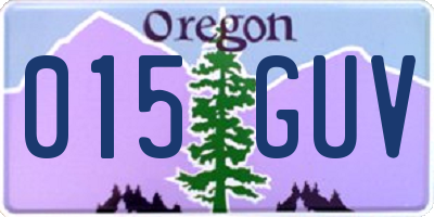 OR license plate 015GUV