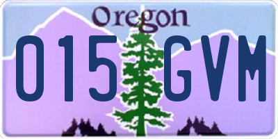 OR license plate 015GVM