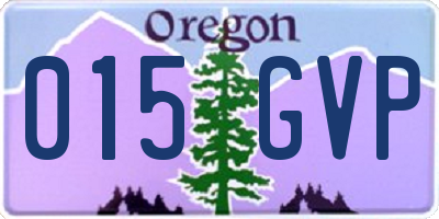 OR license plate 015GVP