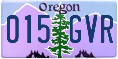 OR license plate 015GVR