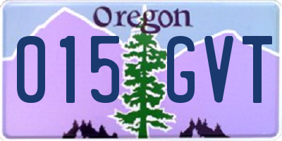 OR license plate 015GVT