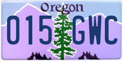 OR license plate 015GWC