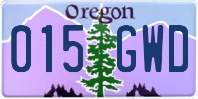OR license plate 015GWD