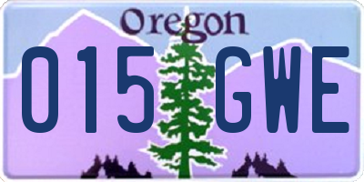 OR license plate 015GWE