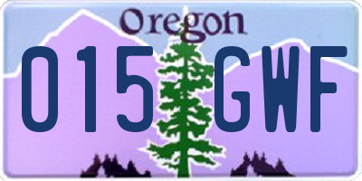 OR license plate 015GWF