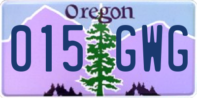 OR license plate 015GWG