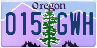 OR license plate 015GWH