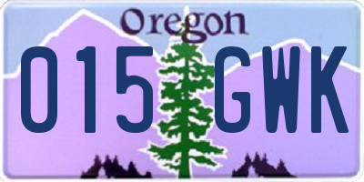 OR license plate 015GWK