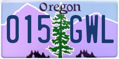 OR license plate 015GWL