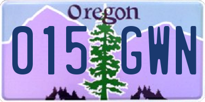 OR license plate 015GWN