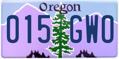 OR license plate 015GWO
