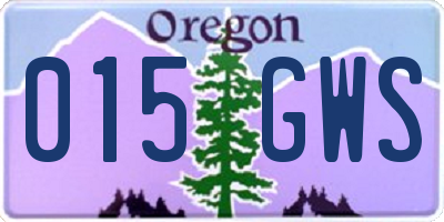 OR license plate 015GWS