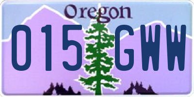 OR license plate 015GWW