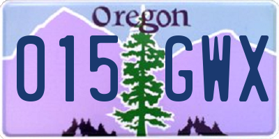 OR license plate 015GWX