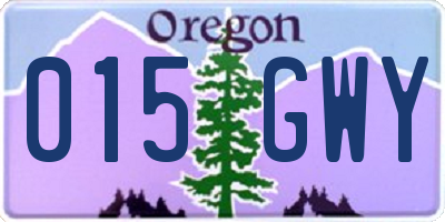 OR license plate 015GWY