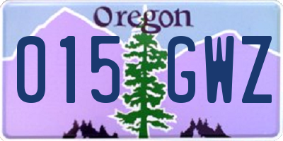OR license plate 015GWZ