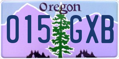 OR license plate 015GXB