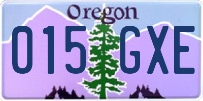 OR license plate 015GXE