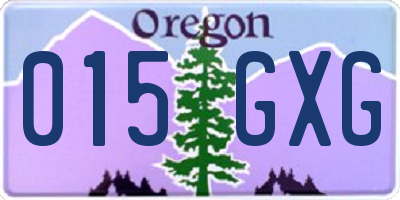 OR license plate 015GXG