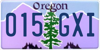 OR license plate 015GXI
