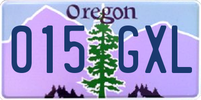 OR license plate 015GXL