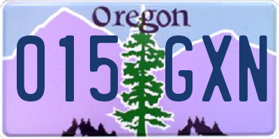 OR license plate 015GXN