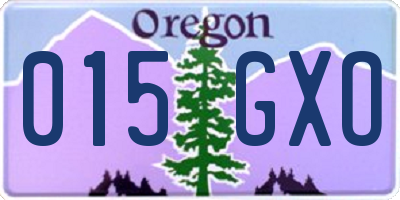 OR license plate 015GXO