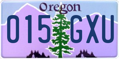 OR license plate 015GXU