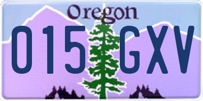 OR license plate 015GXV