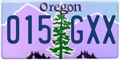 OR license plate 015GXX
