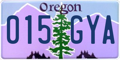 OR license plate 015GYA